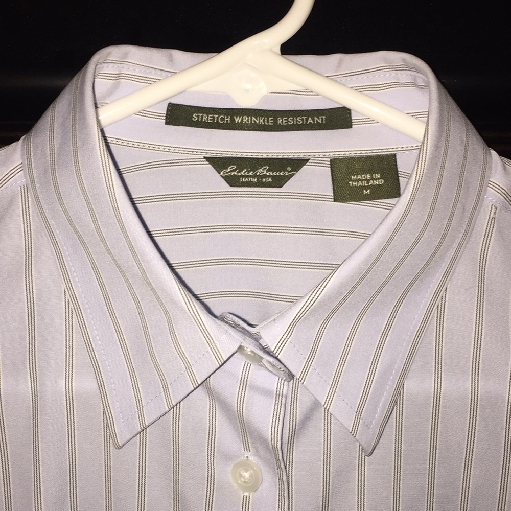 Eddie Bauer blue striped button up sz M